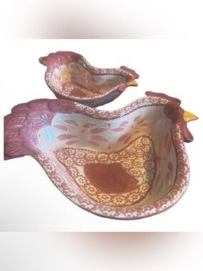Temp-Tations by Tara Old World Cranberry chicken  Hen shaped baking dish set